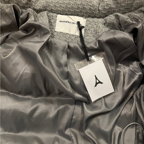 Textured Knit Puffer Jacket - Grey - Picture 6 of 8